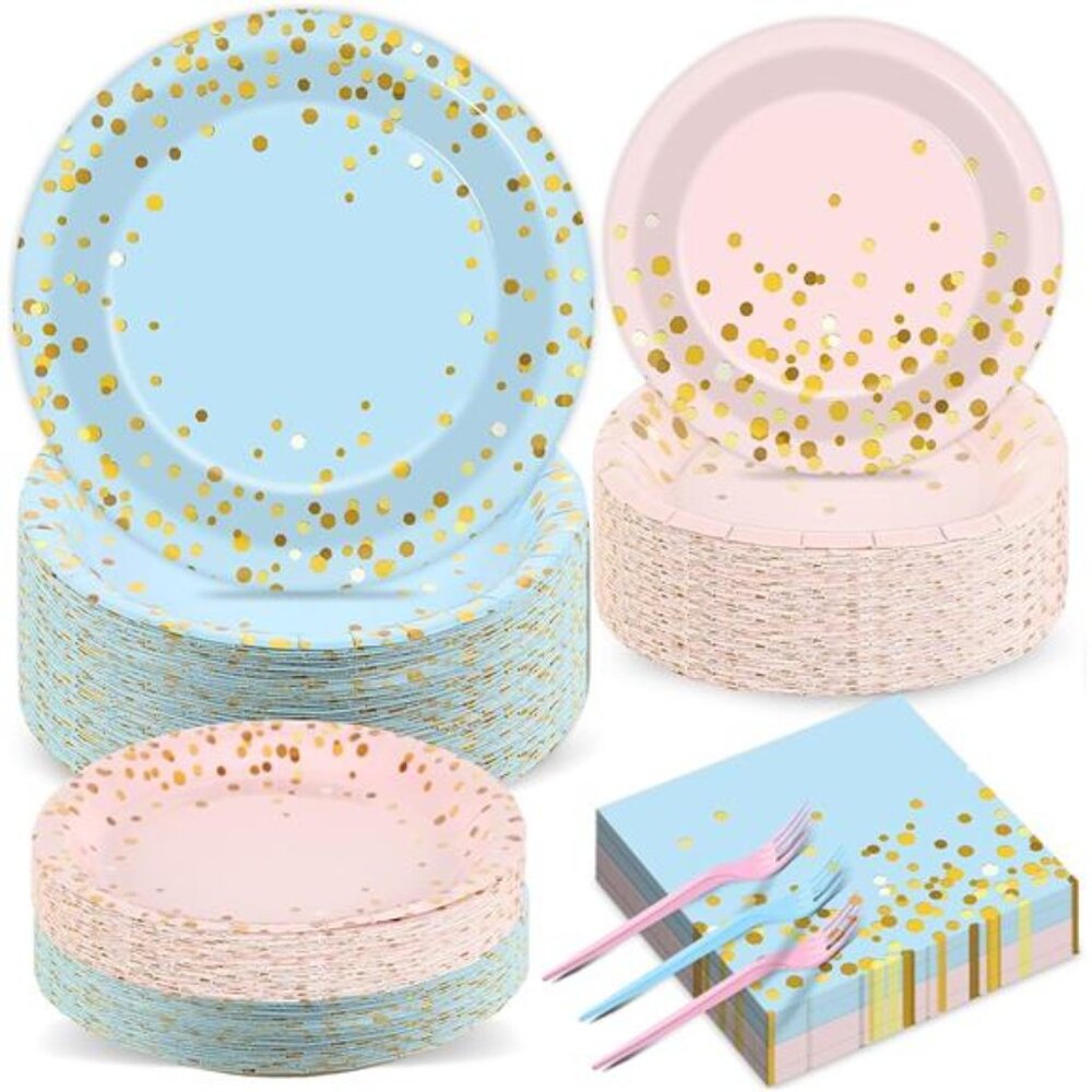 50 Guests Gender Reveal Party Supplies Baby Shower Party Tableware Gender Reveal